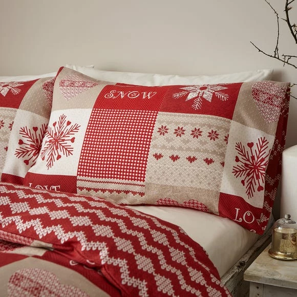 Discount ✔️ Catherine Lansfield Catherine Lansfield Let it Snow Cotton Rich Red Duvet Cover and Pillowcase Set ❤️ - Image 2