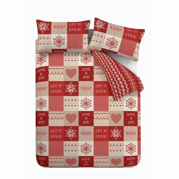 Discount ✔️ Catherine Lansfield Catherine Lansfield Let it Snow Cotton Rich Red Duvet Cover and Pillowcase Set ❤️ - Image 5