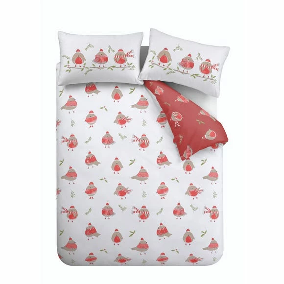 Top 10 🤩 Catherine Lansfield Catherine Lansfield Robins Red Duvet Cover and Pillowcase Set ✔️ - Image 4