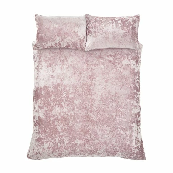 Coupon 😉 Catherine Lansfield Catherine Lansfield Blush Crushed Velvet Duvet Cover and Pillowcase Set 👏 - Image 5