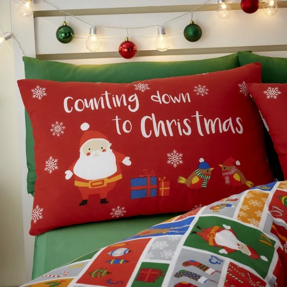 Discount 🔥 Catherine Lansfield Catherine Lansfield Countdown to 🔔 Christmas Red Duvet Cover and Pillowcase Set 😀 - Image 2