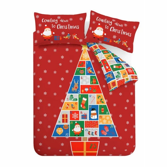 Discount 🔥 Catherine Lansfield Catherine Lansfield Countdown to 🔔 Christmas Red Duvet Cover and Pillowcase Set 😀 - Image 5