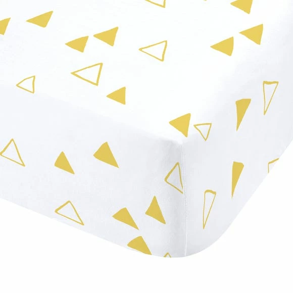 Promo ❤️ Catherine Lansfield Catherine Lansfield Geometric Yellow Fitted Sheet 🌟 - Image 2
