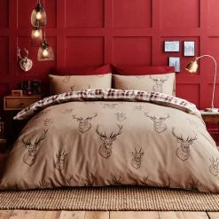 Promo โ๏ธ Catherine Lansfield Catherine Lansfield Stag Natural Duvet Cover and Pillowcase Set ๐