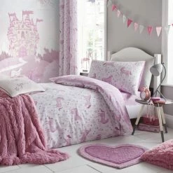 Best Sale ๐ Catherine Lansfield Catherine Lansfield Folk Unicorn Pink Duvet Cover and Pillowcase Set ๐