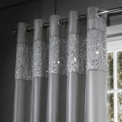 Buy ✨ Catherine Lansfield Catherine Lansfield Grey Glitzy Curtain ❤️
