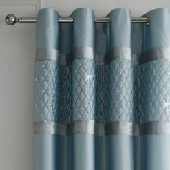 Hot Sale 🌟 Catherine Lansfield Catherine Lansfield Duck Egg Sequin Cluster Eyelet Curtains ⌛