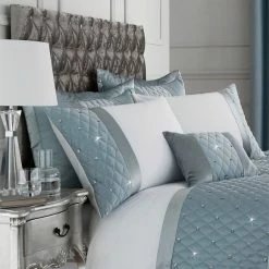 Outlet โค๏ธ Catherine Lansfield Catherine Lansfield Sequin Cluster Duck-Egg Pair of Pillow Shams ๐