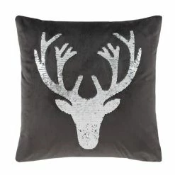 Cheap 🥰 Catherine Lansfield Catherine Lansfield Sequin Stag Grey Cushion 👍