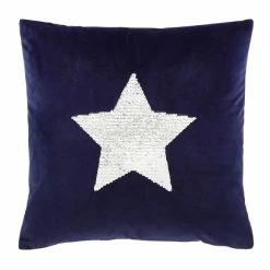 Best deal 💯 Catherine Lansfield Catherine Lansfield Sequin Star Navy Cushion 😉