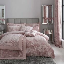 Coupon 😉 Catherine Lansfield Catherine Lansfield Blush Crushed Velvet Duvet Cover and Pillowcase Set 👏