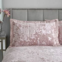 Cheap ⌛ Catherine Lansfield Catherine Lansfield Blush Crushed Velvet Pillow Sham Pair 🎁