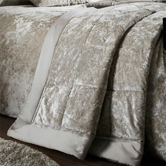 Flash Sale ๐ Catherine Lansfield Catherine Lansfield Natural Crushed Velvet Bedspread ๐