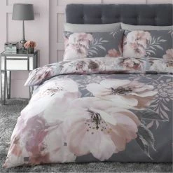 Cheap 😍 Catherine Lansfield Catherine Lansfield Dramatic Floral Grey Duvet Cover and Pillowcase Set 🎁