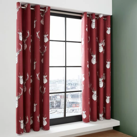 Hot Sale ❤️ Catherine Lansfield Catherine Lansfield Munro Stag Eyelet Curtains 😉 - Image 2