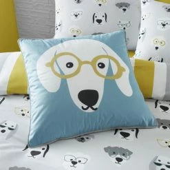 Buy 😀 Catherine Lansfield Catherine Lansfield Cool 🦮 Dogs Blue and Yellow Cushion 🔥