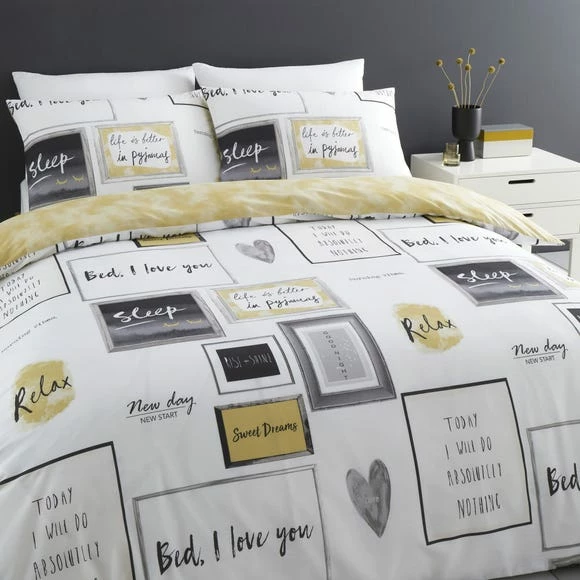 Best Pirce ๐ฏ Catherine Lansfield Catherine Lansfield Sleep Dreams Ochre Reversible Duvet Cover and Pillowcase Set ๐