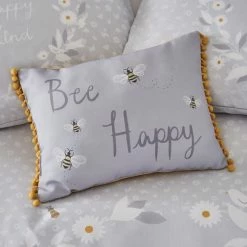 Wholesale 🎁 Catherine Lansfield Catherine Lansfield Bee Happy Grey Cushion ✔️
