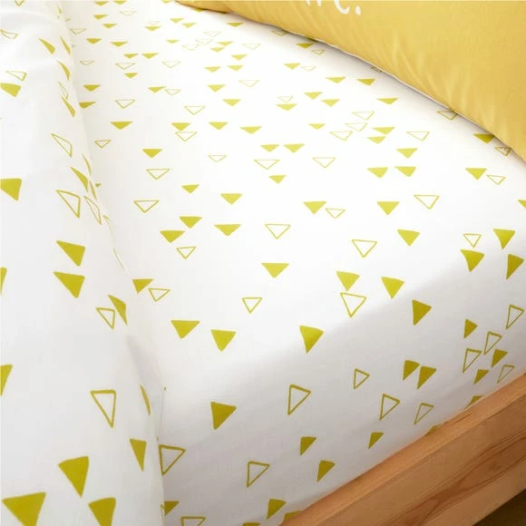 Promo ❤️ Catherine Lansfield Catherine Lansfield Geometric Yellow Fitted Sheet 🌟
