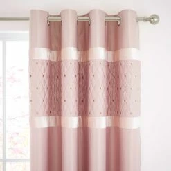 Best deal ✨ Catherine Lansfield Catherine Lansfield Blush Sequin Cluster Eyelet Curtains 🔔