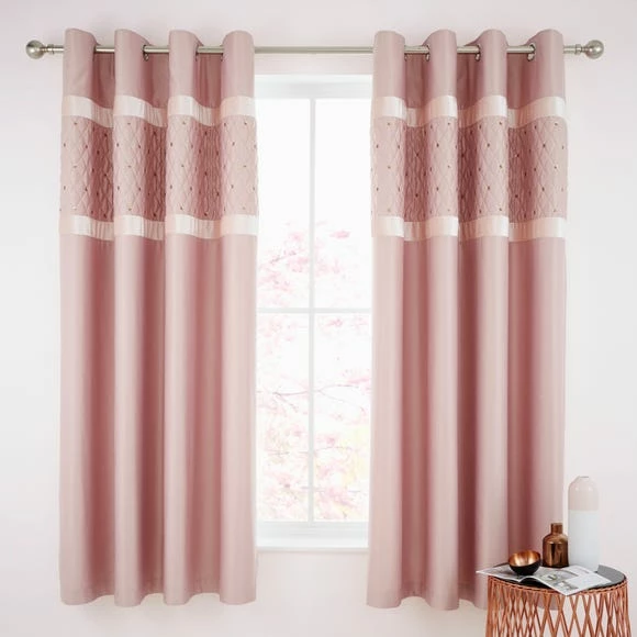Best deal ✨ Catherine Lansfield Catherine Lansfield Blush Sequin Cluster Eyelet Curtains 🔔 - Image 2