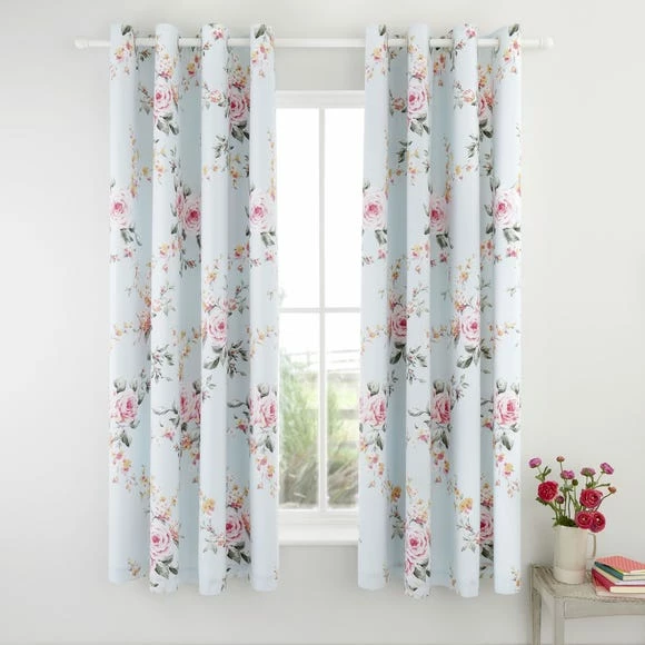 Hot Sale โค๏ธ Catherine Lansfield Catherine Lansfield Canterbury Duck Egg Eyelet Curtains ๐ - Image 2
