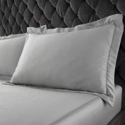 Promo ✔️ Catherine Lansfield Catherine Lansfield Silky Soft Satin Silver Oxford Pillowcase Pair 🤩