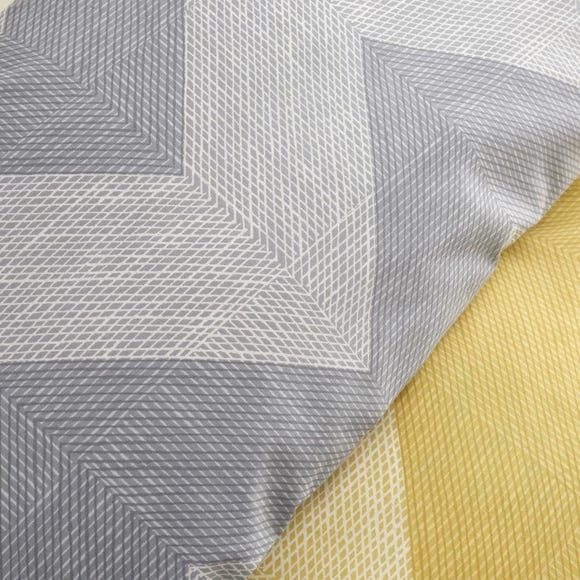 Promo ⭐ Catherine Lansfield Catherine Lansfield Chevron Geo Ochre and Yellow Duvet Cover and Pillowcase Set Twin Pack ❤️ - Image 4