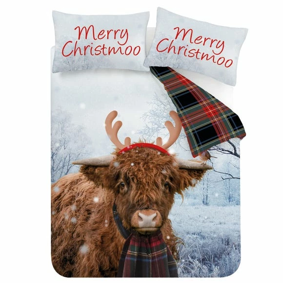 Outlet 🔥 Catherine Lansfield Catherine Lansfield Merry Christmoo Duvet Cover and Pillowcase Set 👏 - Image 5