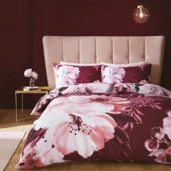 Flash Sale ✔️ Catherine Lansfield Catherine Lansfield Dramatic Floral Claret Duvet Cover and Pillowcase Set ✨