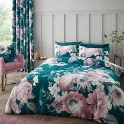 Budget 👍 Catherine Lansfield Catherine Lansfield Shrewsbury Velvet Pinsonic Teal Duvet Cover and Pillowcase Set 🛒