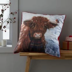 Promo 🛒 Catherine Lansfield CL Highland Cow Cushion ⌛