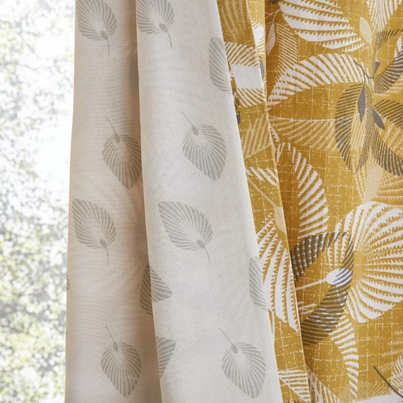 Wholesale 😀 Catherine Lansfield Catherine Lansfield Abbotsley Leaf Ochre Eyelet Curtains 🎉 - Image 4