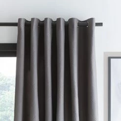 Deals 🤩 Catherine Lansfield Catherine Lansfield Pinsonic Chevron Charcoal Thermal Eyelet Curtains 💯