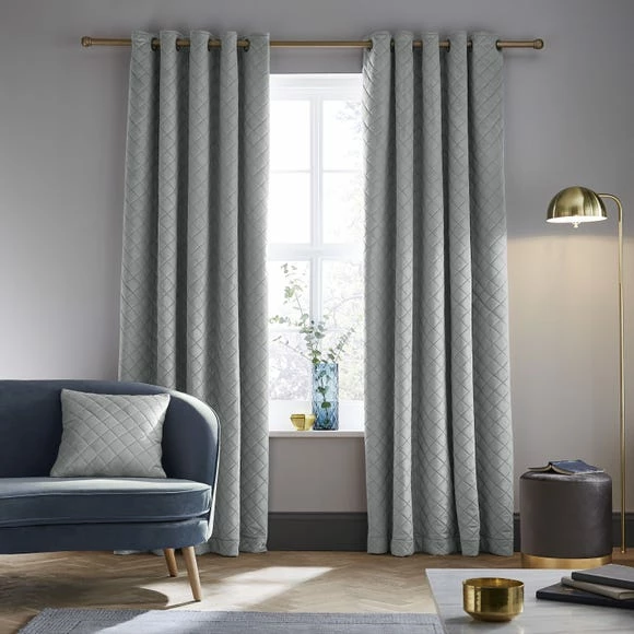 Best Pirce π₯° Catherine Lansfield Catherine Lansfield So Soft Luxe Velvet Silver Thermal Eyelet Curtains β - Image 2