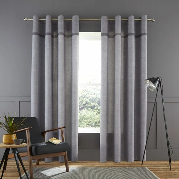 Top 10 ๐ Catherine Lansfield Catherine Lansfield Melville Woven Texture Grey Eyelet Curtains โ๏ธ - Image 2
