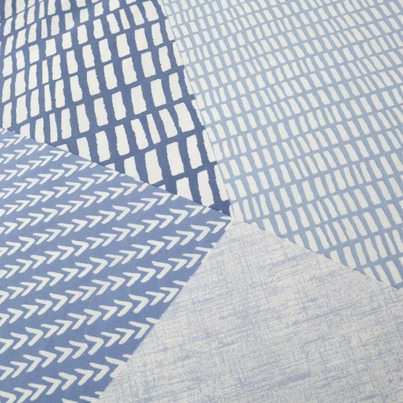 Best Pirce 👏 Catherine Lansfield Catherine Lansfield Larsson Geo Blue Duvet Cover and Pillowcase Set 🤩 - Image 4