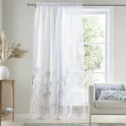 Cheap 🛒 Catherine Lansfield Catherine Lansfield Meadowsweet Floral Slot Top Voile Curtain Panel ❤️