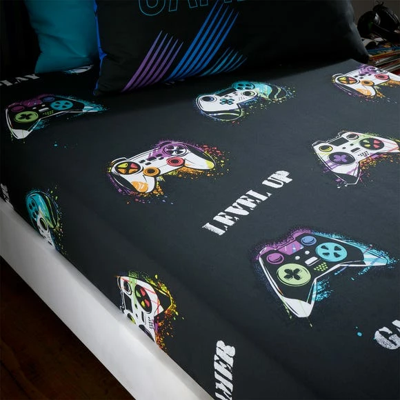 Budget ๐ Catherine Lansfield Catherine Lansfield Game Over 25cm Fitted Sheet ๐ฏ