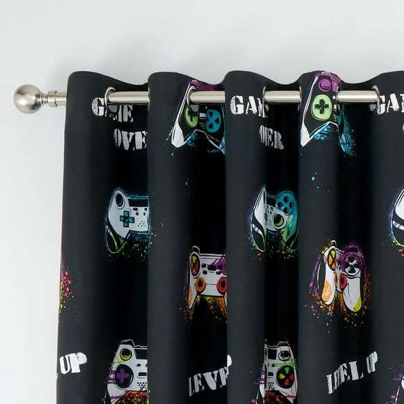 Wholesale โ๏ธ Catherine Lansfield Catherine Lansfield Game Over Black Eyelet Curtains ๐งจ