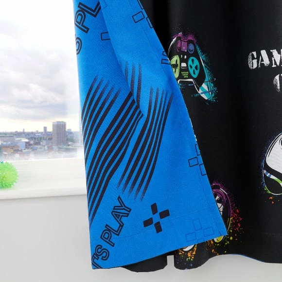 Wholesale โ๏ธ Catherine Lansfield Catherine Lansfield Game Over Black Eyelet Curtains ๐งจ - Image 4