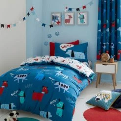 Best deal ๐งจ Catherine Lansfield Catherine Lansfield Blue Woofing ๐ถ Dogs Duvet Cover and Pillowcase Set โค๏ธ