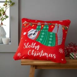 Deals ✔️ Catherine Lansfield Catherine Lansfield Slothy 🎅 Christmas Cushion ⌛