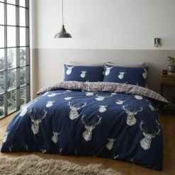 Outlet ๐ Catherine Lansfield Catherine Lansfield Stag Navy Duvet Cover and Pillowcase Set ๐งจ
